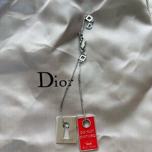 Dior Silver and Red Charm Bracelet w/ Dustbag